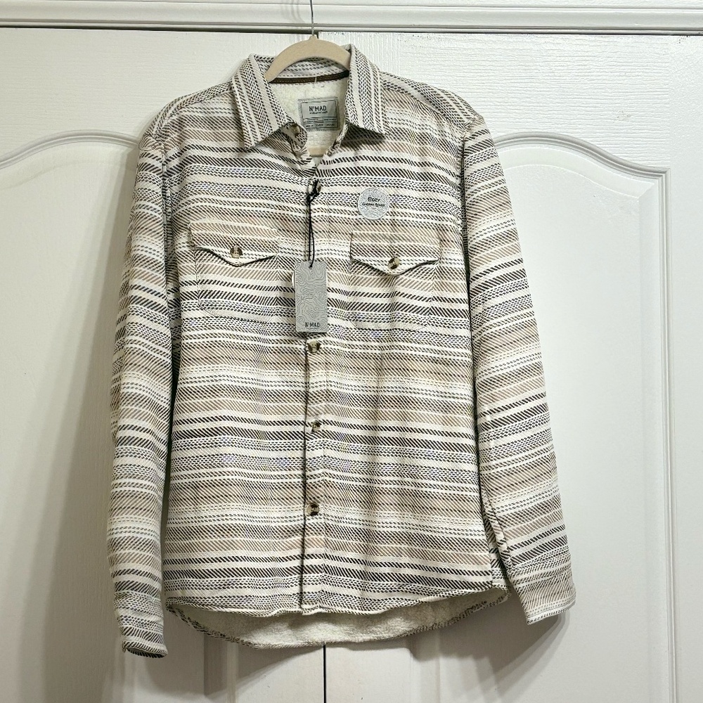 No MAD Aztec Print Sherpa Lined Button Down Jacket – Western Shacket NWT